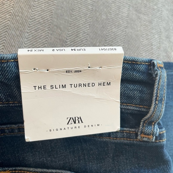NWT Zara The Slim Turned Hem Jean Size 2 - Picture 7 of 15